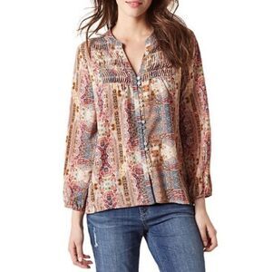 Vintage America Blues Women's Boho Long Sleeve Pullover Peasant Blouse